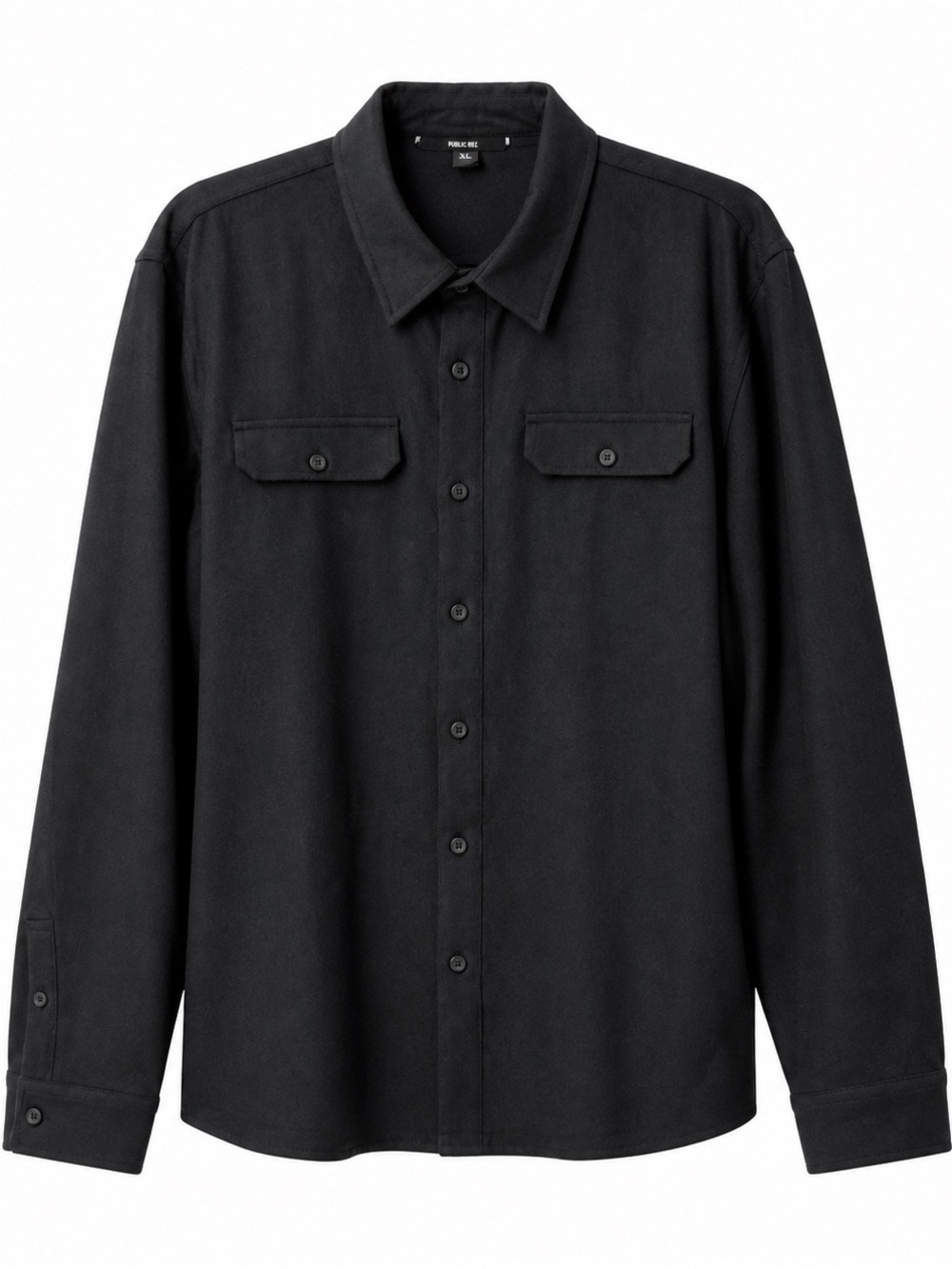 PUBLIC REC,MEN,DARK GRAY,STRETCH THERMAL,BUTTON DOWN,LONG SLEEVE SHIRT. SIZE-XL.